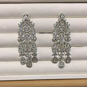 Elegant Silver Chandelier Earrings